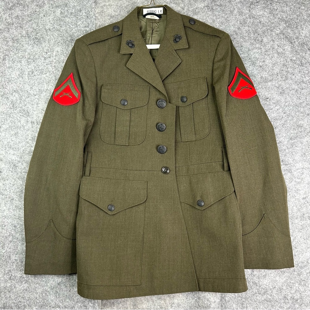 USMC Marine Corps Dress Alpha Green Service Jacket Military Coat
